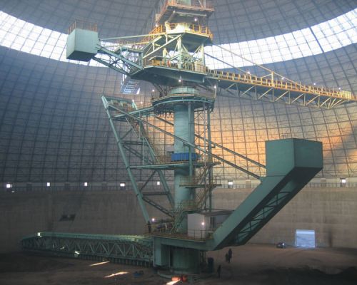 Stacker u Reclaimer Ċirkolari ta 'fuq tal-ġnub li jirriklamaw
